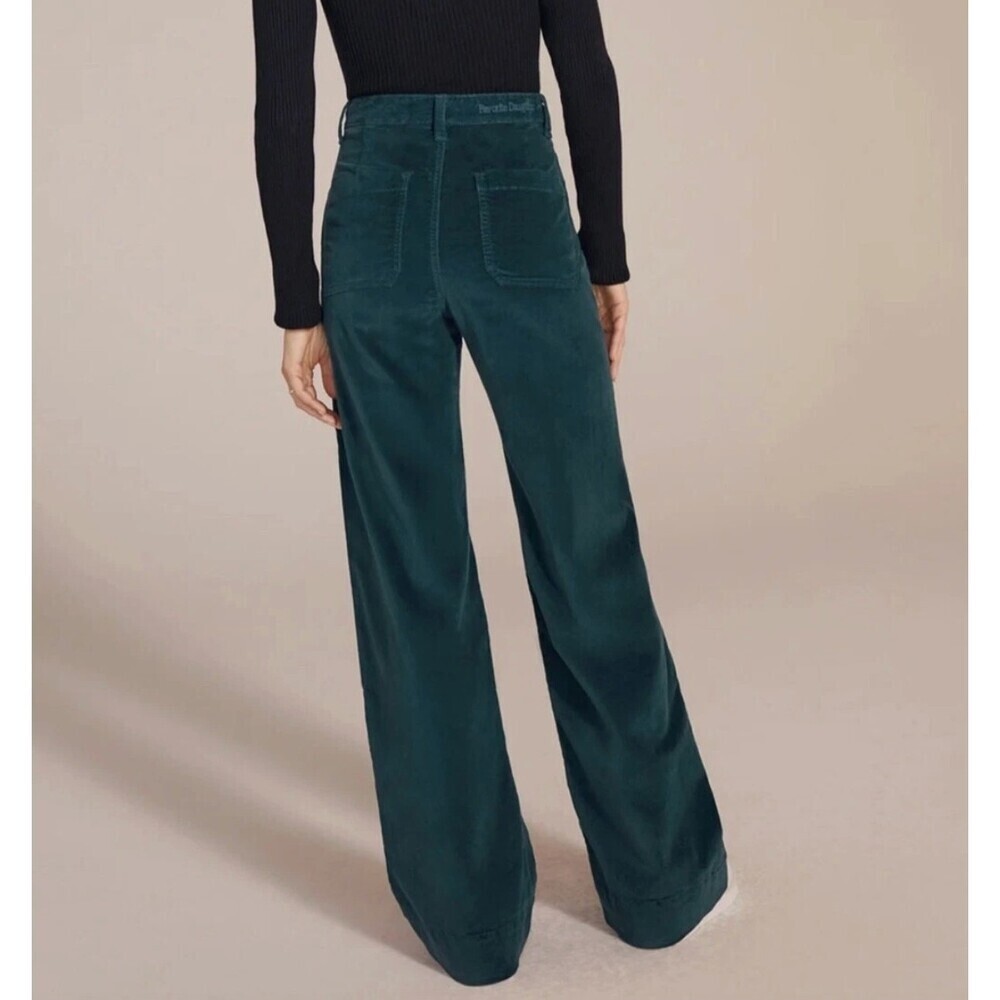 Favorite Daughter The Mischa Wide Leg Velveteen Pants in Hayward Green Size 30 - Picture 2 of 14